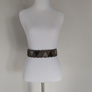 Beaded Leather Belt Anthropologie - S